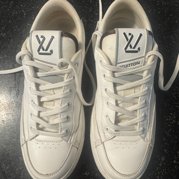 Louis Vuitton White and Brown Sneakers - Picture 3 of 9